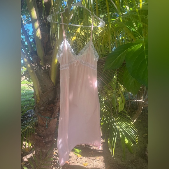 Not AVAILABLE Vintage Silk Satin Slip Chemise nightgown lace Beeline Maxi - Picture 2 of 9